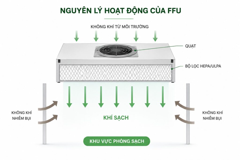FFU(Fan Filter Unit) 4 nguyen ly hoat dong ffu fan filter unit