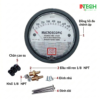 Đồng hồ chênh áp 0-750 Pa và các linh kiện đi kèm