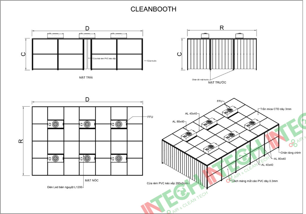Công ty cung cấp Clean Booth: Giải pháp phòng sạch cục bộ linh hoạt cho nhà máy 1 Bản vẽ kỹ thuật Cleanbooth